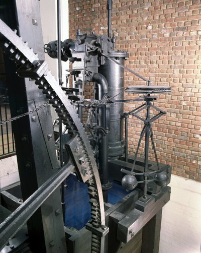 Boulton and Watts rotative engine, 1788 by English School